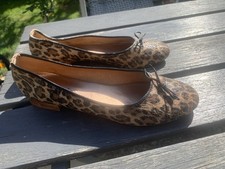 Tamaris Ballerina 42 Leder Leo Muster braun sand Loafer Slipper