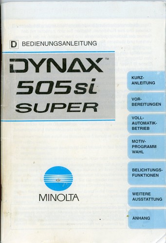 Bedienungsanleitung minolta - bedienungsanleitung,