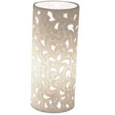 Tischlampe, Leuchte HARMONIE ROMANTIK Zylinder weiß H. 28cm Porzellan Formano