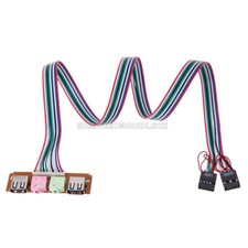 6.8cm 2 USB PC Computer Case Front Panel USB Audio Port Mic Earphone Cable