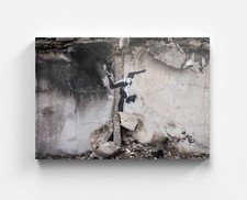 BANKSY Ukraine Borodyanka Street Art Leinwandbild Graffiti Bilder Leinwand Bild