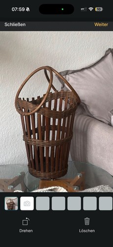 Antiq holz rattan - holz, korb