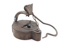 Antike Öllampe Petroleumlampe aus Messing Grubenlampe Bergbaulampe Vintage alt