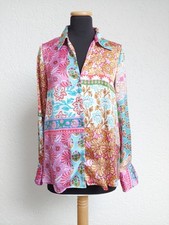 Creme buntes Satin Blumen Hemd Bluse von Zara, Gr. XS (NEU)