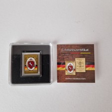 Goldbarren 999  „Niedersachsen Wappen“    Zertifikat