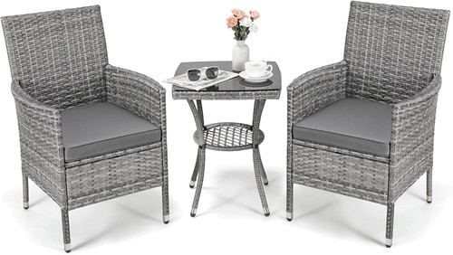 Balkonmöbel set 3tlg rattan - 3tlg,