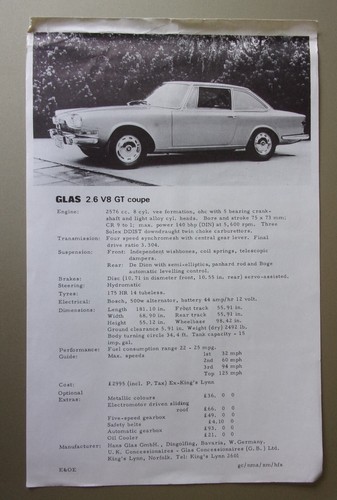 Glas 2600 coupe orig - glas,