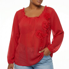 Sheego Chiffon Bluse Tunika