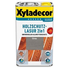 Xyladecor Holzschutzlasur Grau 2,5 l Außen Imprägnierung Holzschutzmittel 