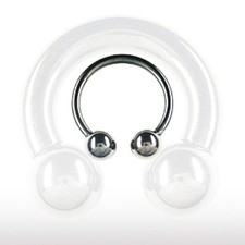 6mm SCHWARZ Hufeisen Piercing Ring Ohr Septum Brust Intim Circular Barbel SCB