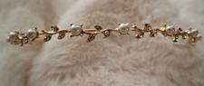 Hochzeit Haarreif Diadem Tiara, zart mit weißen "Perlchen", neu, ?