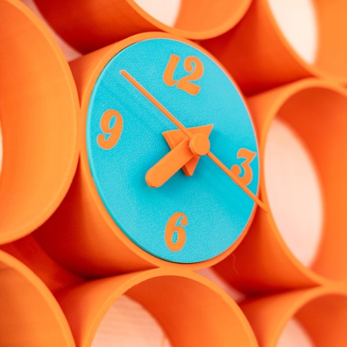 Wanduhr türkis orange - wanduhr, |