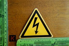 Alter Aufkleber Land-Forstwirtschaft Handwerk Elektrizität Warnung Blitz
