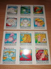 2 Bögen AUFKLEBER alle 12 STERNZEICHEN Hilfsgemeinschaft der Blinden Österreichs