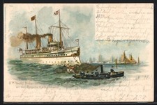 Lithographie Kriegsschiff S