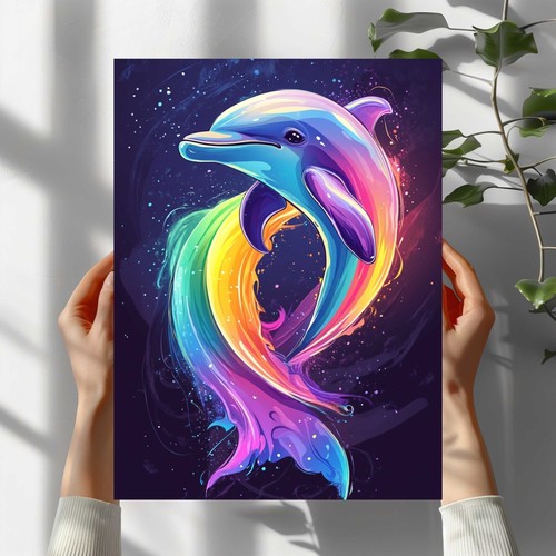 Regenbogen delfin premium - regenbogen,
