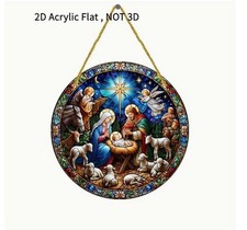 Acrylbild Die heilige Krippe Jesuskind Tiffany Effect Weihnachten Fensterbild