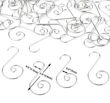 Kugelaufhänger Ornament Haken, 120 Stück S Form Silber Weihnachtsbaumanhänger