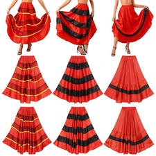 DE Flamenco Rock für Frauen Bauchtanz Röcke Langer Bauchtänzerin Rock Tanzrock