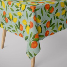 Tischdecke abwaschbar Orangen Zitronen mint gelb div. Größen von SCHÖNER LEBEN.