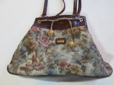 PICARD Gobelin Shopper Beutel Bag City große Tasche "Kroko" braun Blumen bunt/15