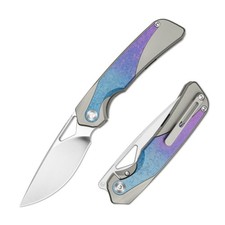 KIZER Topsail S45VN Blue Crystallized Ti Taschenmesser Titan Frame Lock 01KI600