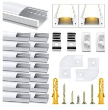 LED Aluminium Kanal für Led Streifen/Stripes 12mm, 15X1m U Form Leiste Weiß