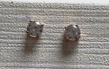 Ohrringe 925 Silber vergoldet weiße Steine Stecker Amor klein Punze 1,42g HS882