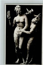 11039691 - Nackte Frau Aphrodite mit Pan 1934 AK Skulptur (Erotik)