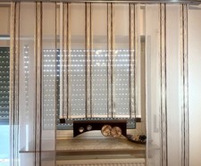 Gardinen-set / Schiebegardinen/ Flächenvorhang Weiß-braun-Creme