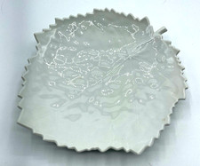 KPM weiß Porzellan Blatt Schale Anbietschale L 21 B 19 cm top gepflegt