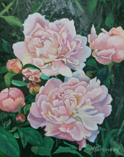 "Peonies" Öl Gemälde Blumen