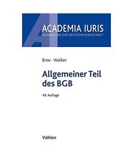 Allgemeiner Teil des BGB, Hans Brox, Wolf-Dietrich Walker
