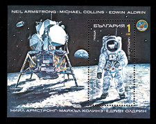 Bulgarien Block 213 A **, Weltraum-Armstrong,Collins,Aldrin auf Mond, postfrisch