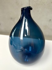 Lintupullo Vase  Vogelvase Timo Sarpaneva für Iittala blau signiert