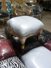 Barock Hocker Stoff weiß gold antik bequem elegant qualitativ elegant edel