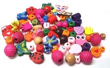 Holzperlen Mischung Bunt Kinder Schmuck Basteln Gemischt Motiv Für DIY H125