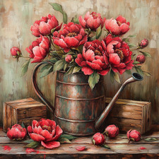 Wandbild Pfingstrosen