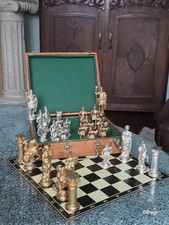 Alte Messing Schachfiguren Inkl. Kiste