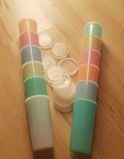 15 x Tupperware Trinkbecher/Joghurtbecher Becher Ink.Deckel,bunt. +Zugabe