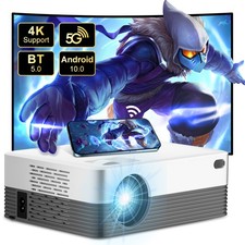 NEW Beamer Projektor LCD 1080P 5G WiFi Bluetooth Android 10.0 HD Heimkino 4K