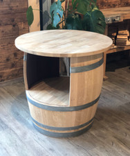 Weinfass Beistelltisch mit Eichenholzplatte und Ausschnitt