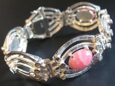 Armband Silber 925 TEKA Theodor Klotz Vintage mit Rhodochrosit Edelsteinen