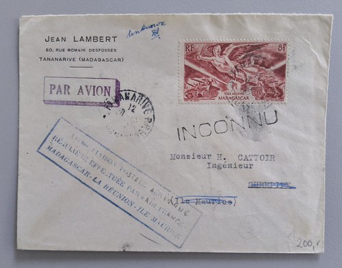 Brief madagaskar 1947 luftpost - 1947,