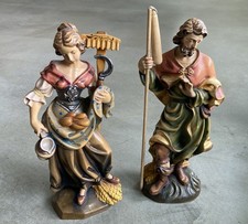 Paar holzfiguren isidor - hl.,