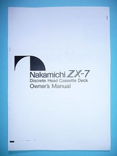 Owner‘s Manual-Bedienungsanleitung für Nakamichi ZX-7 