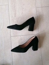 Pumps Velours schwarz Trapez