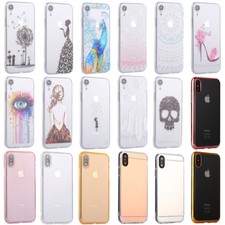 iPhone X, XR, XS Max Handy Hülle Schutzhülle Case Silikon Motiv + PANZER FOLIE