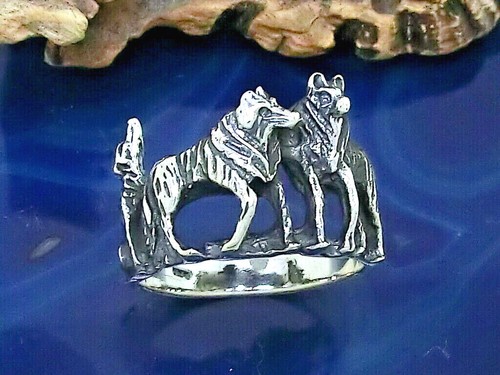 Wölfe sterling silber ring - sterling,