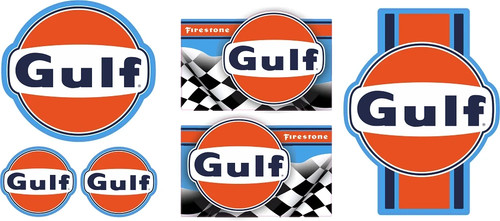 Gulf aufkleber set oldtimer - gulf,